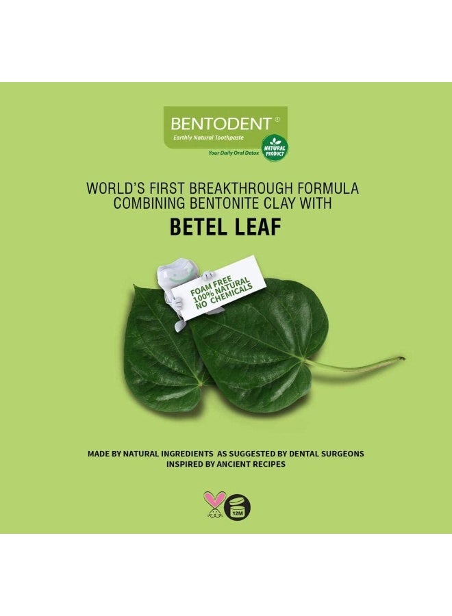 Bentodent Natural Toothpaste Betel Leaf | Fluoride-Free & SLS-Free | Herbal Toothpaste for Fresh Breath | Strong Gums & Enamel Protection | Daily Oral Detox for Family (Betel Leaf Pack of 2, Qty 200g) - Image 2